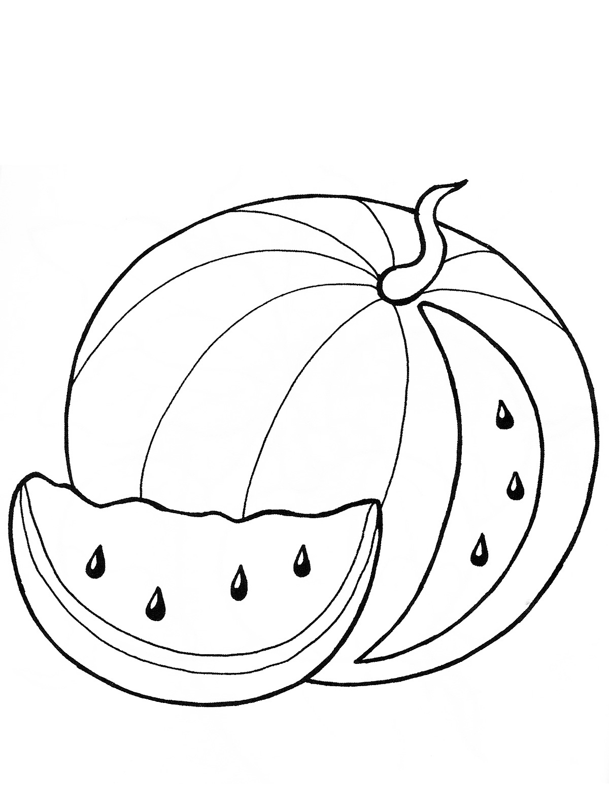 Watermelon coloring pages to download and print for free