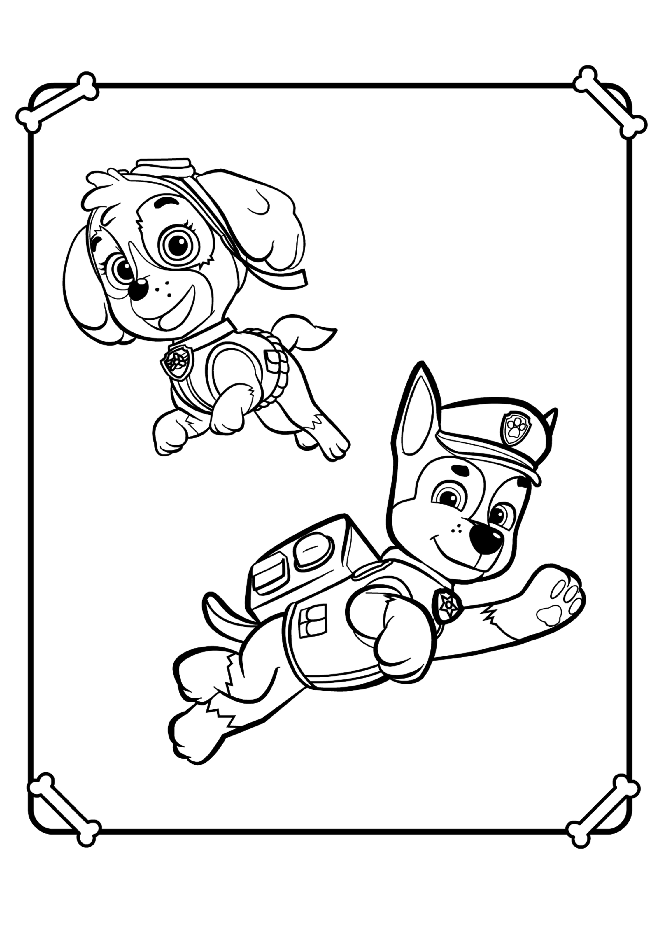 Chase Paw Patrol coloring pages to download and print for free