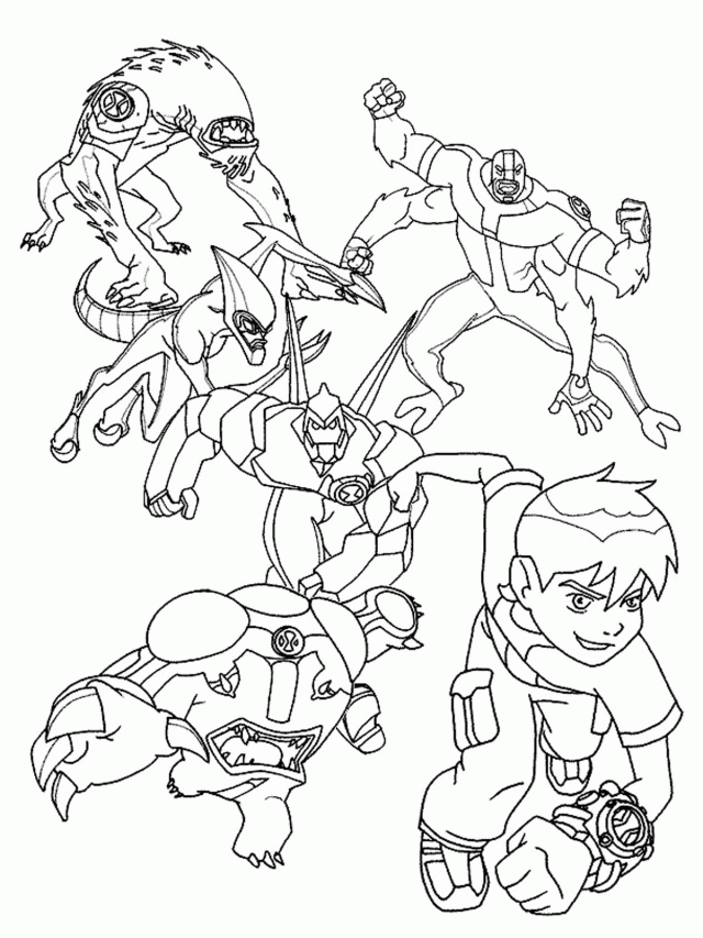 Ben 10 Ultimate Alien Coloring Pages to download and print for free