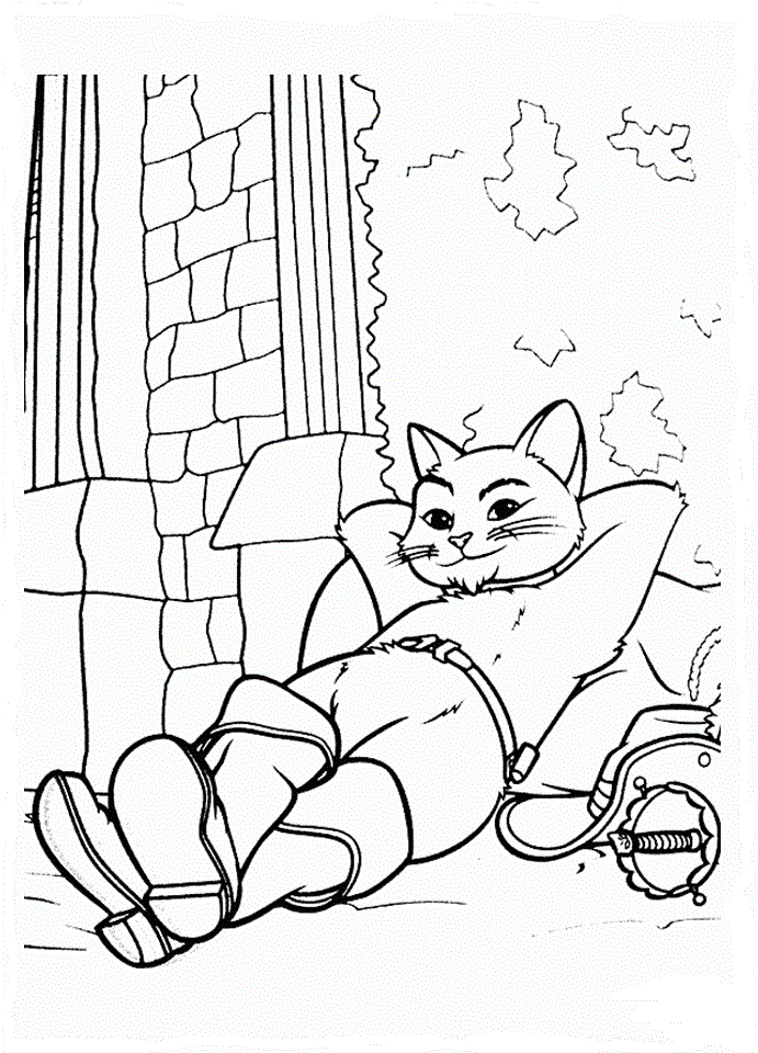 Puss in boots coloring pages to download and print for free
