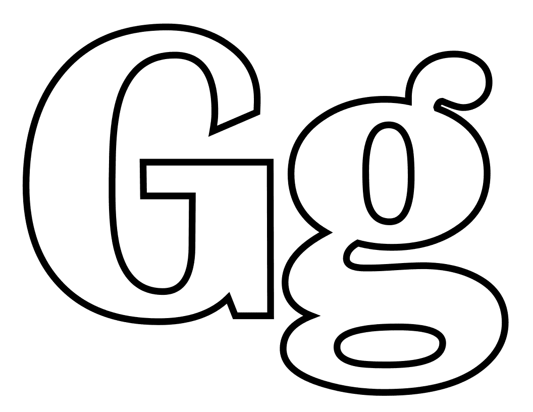 Letter G coloring pages to download and print for free