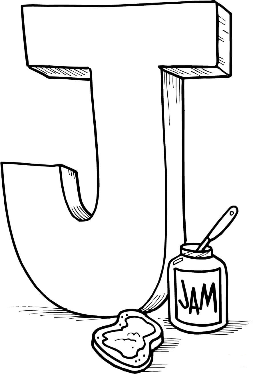 Letter J coloring pages to download and print for free