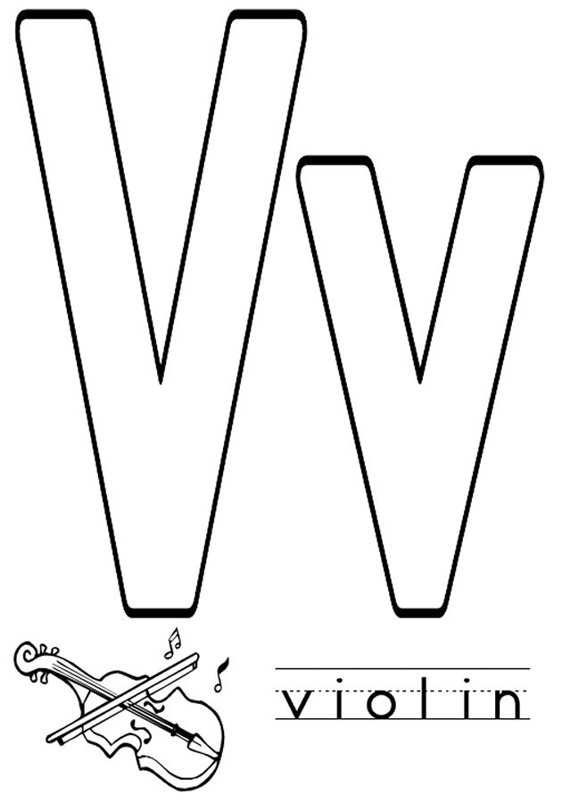 v letter coloring pages - photo #4