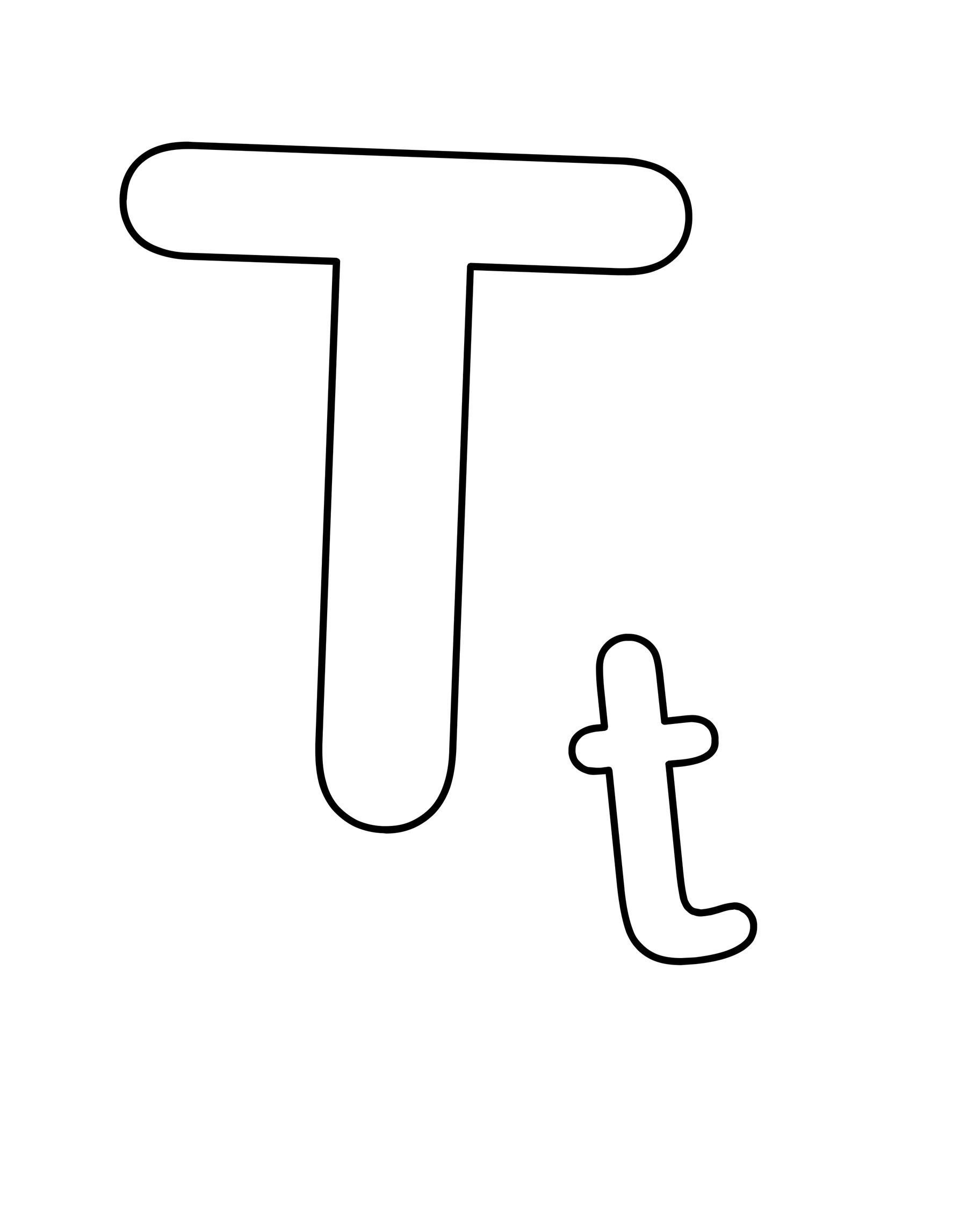 Letter T coloring pages to download and print for free