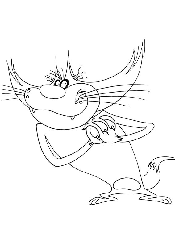 Oggy and the Cockroaches coloring pages to download and print for free