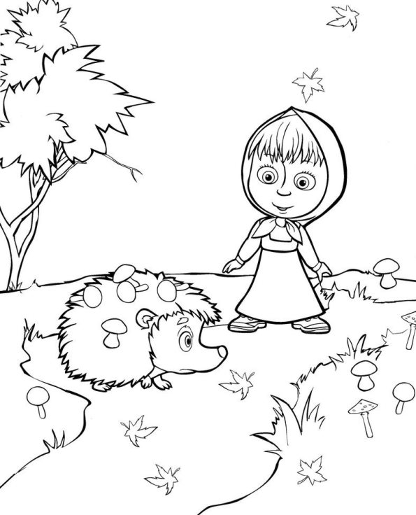 Mascha and bear coloring pages to download and print for free