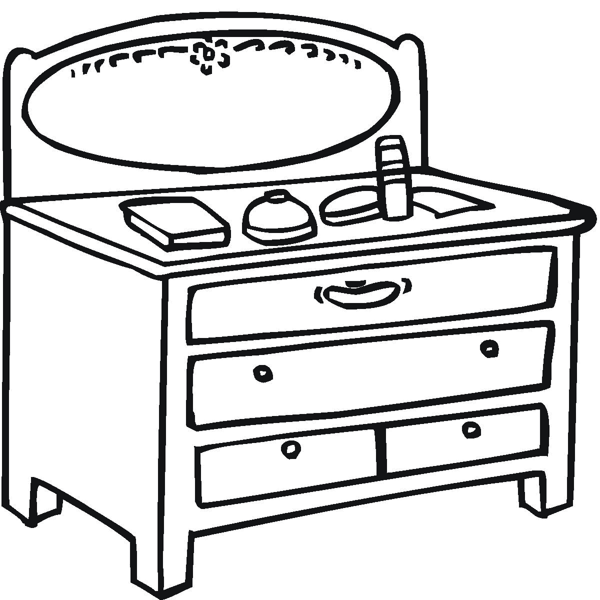 Furniture coloring page for kids to print and download for free