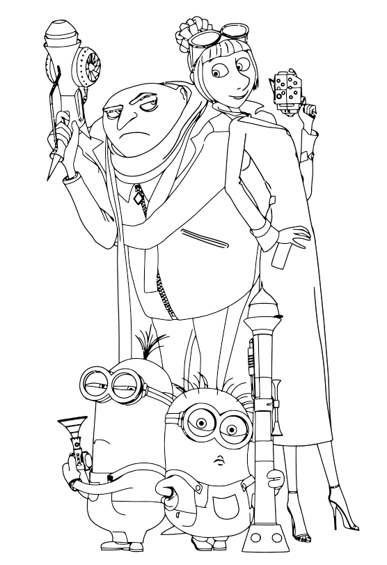 To print minion coloring pages from “Despicable Me” for free