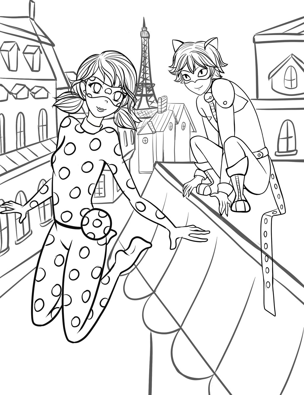 Free Ladybug And Cat Noir Coloring Pages to print for kids Download print and color