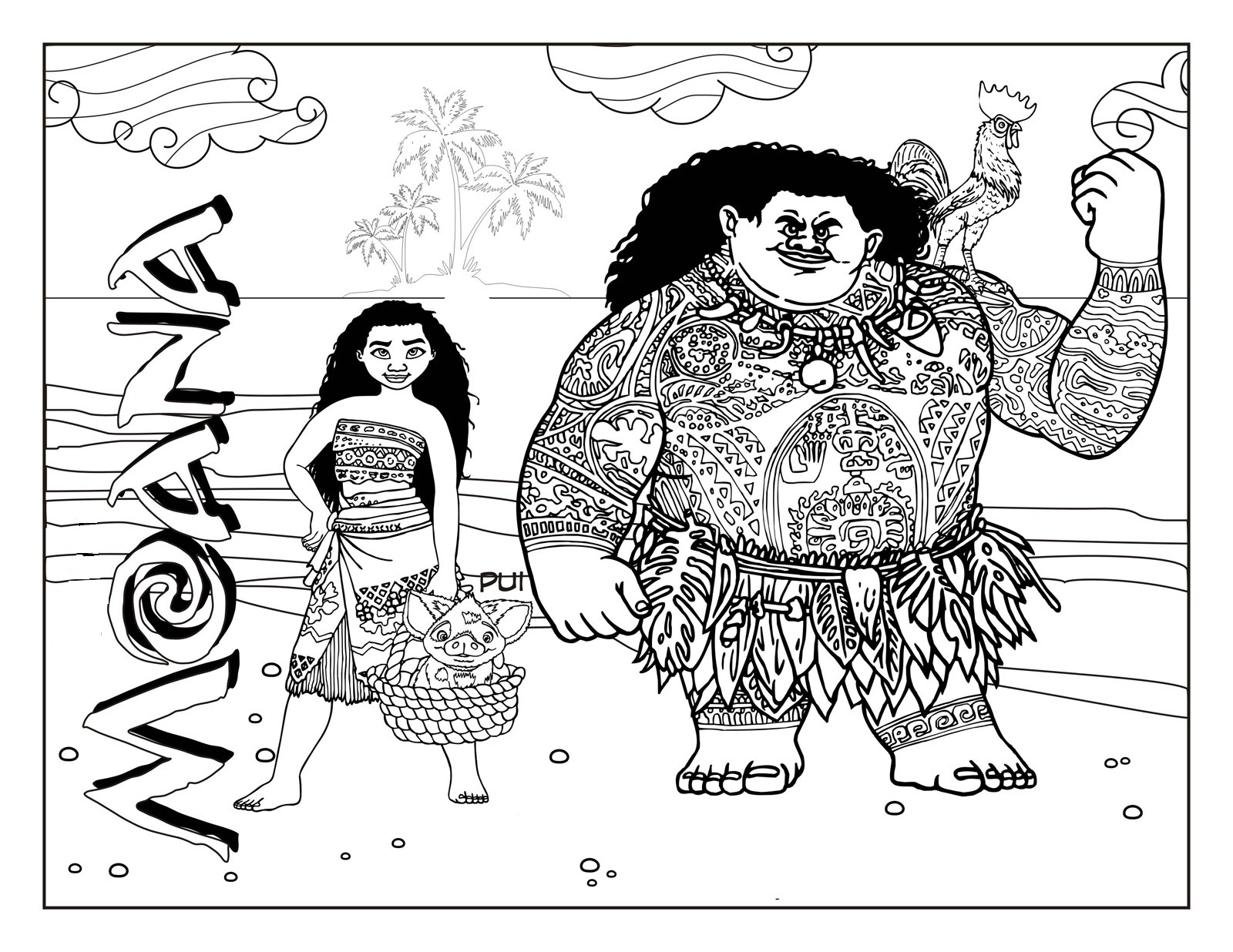 Moana coloring pages to download and print for free