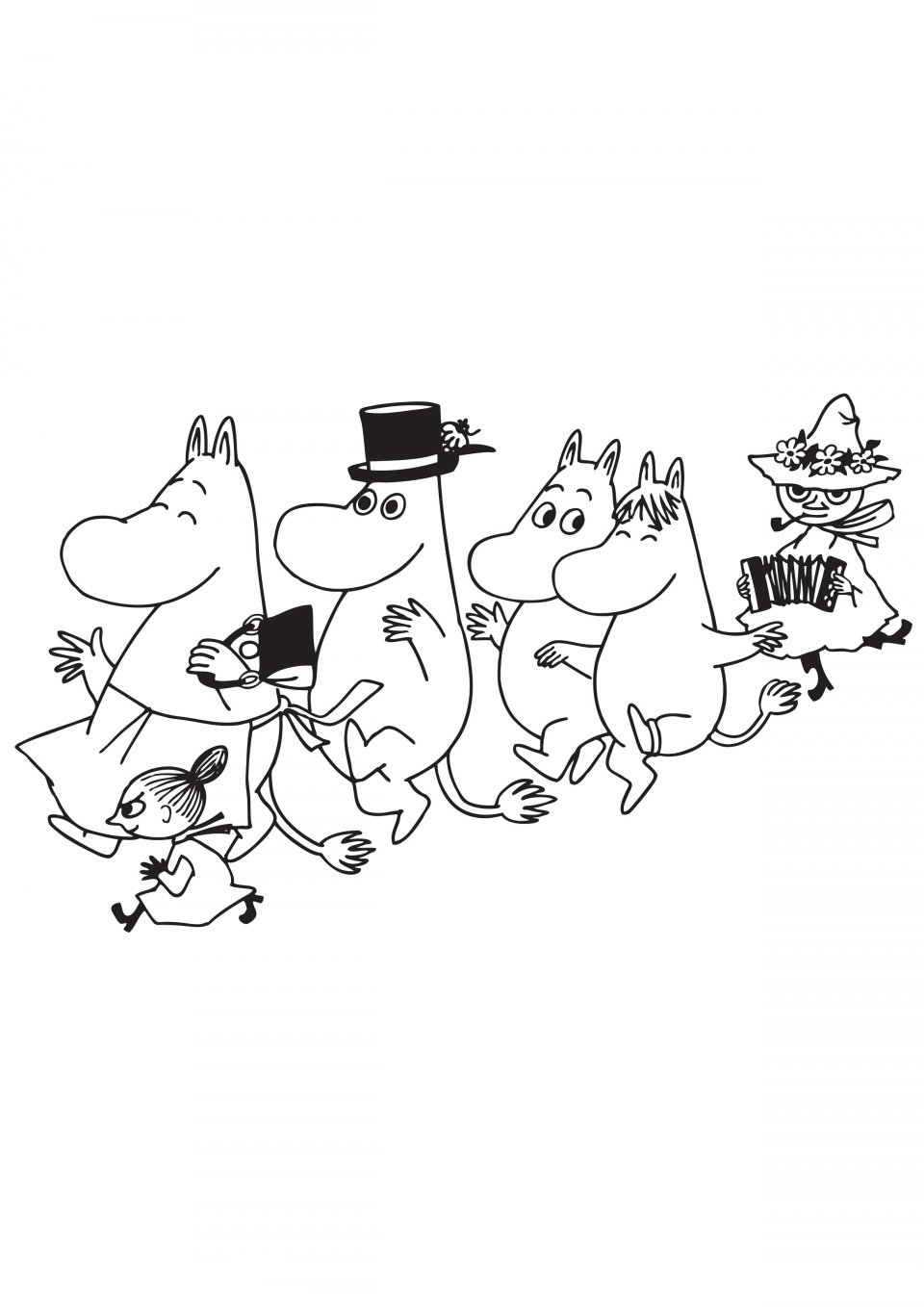 Moomin coloring pages to download and print for free