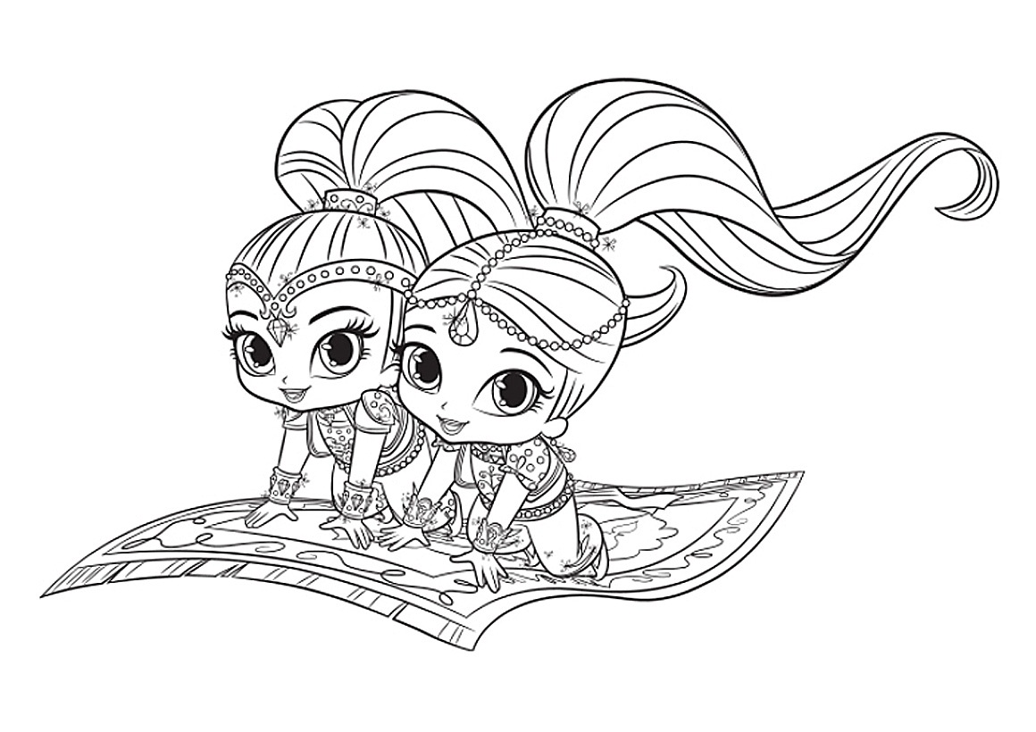Free Shimmer and Shine coloring pages to print for kids Download print and color