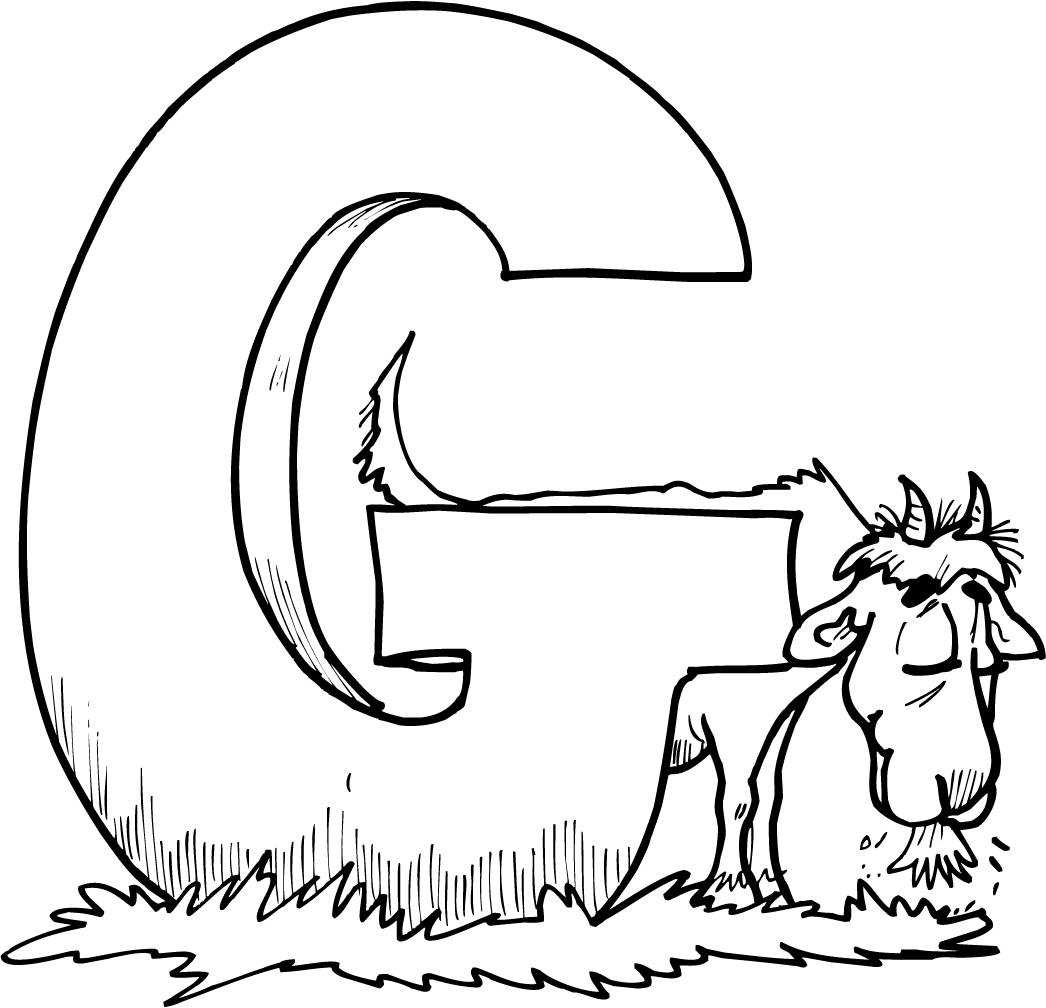 Letter G coloring pages to download and print for free