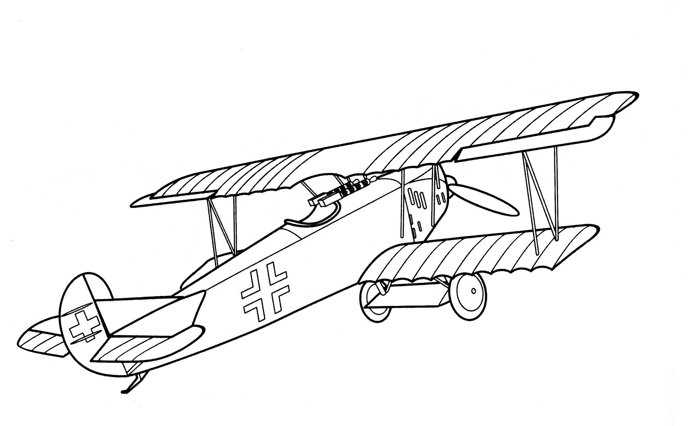 965 Simple War Plane Coloring Pages for Kindergarten