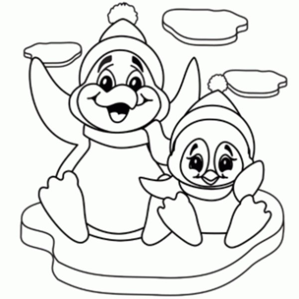 Penguins coloring pages to download and print for free