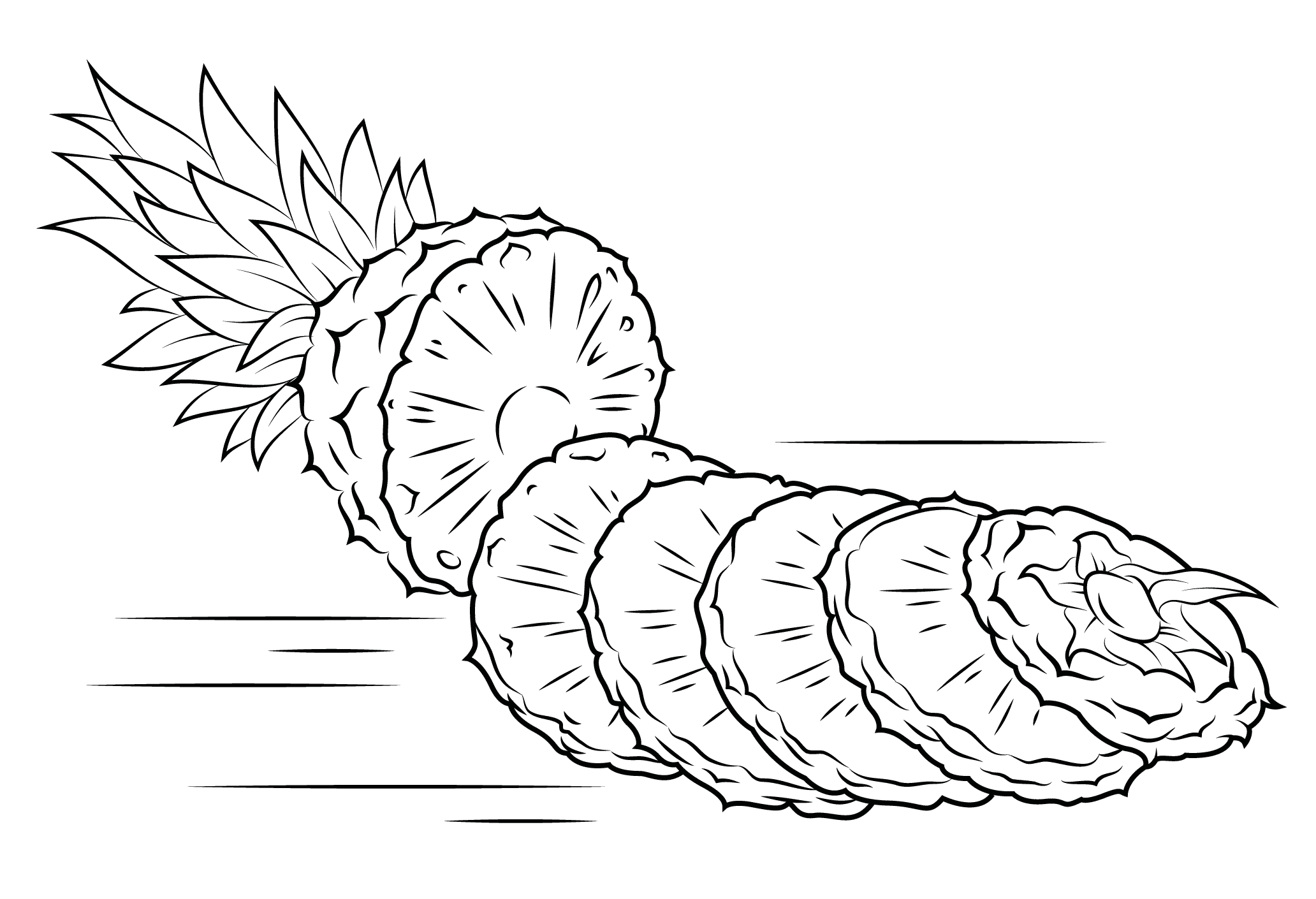 Free Pineapple coloring pages to print for kids Download print and color
