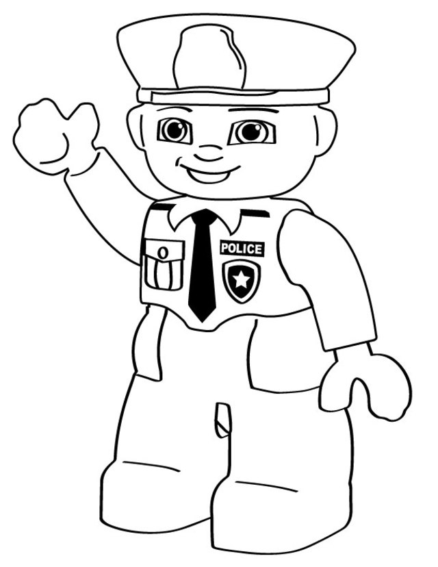 Police coloring page for boys print for free