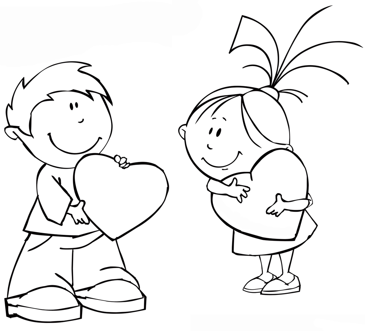 Girl and boy coloring pages to download and print for free