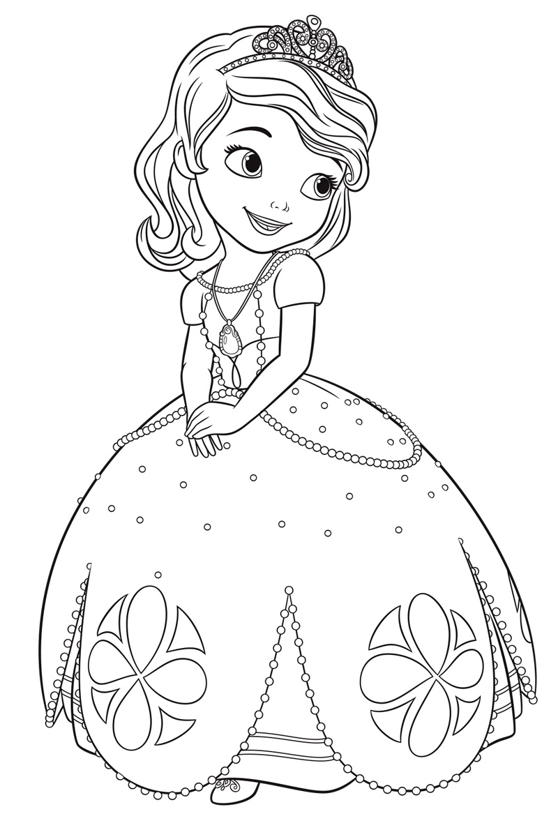 Sofia the First coloring pages for girls to print for free