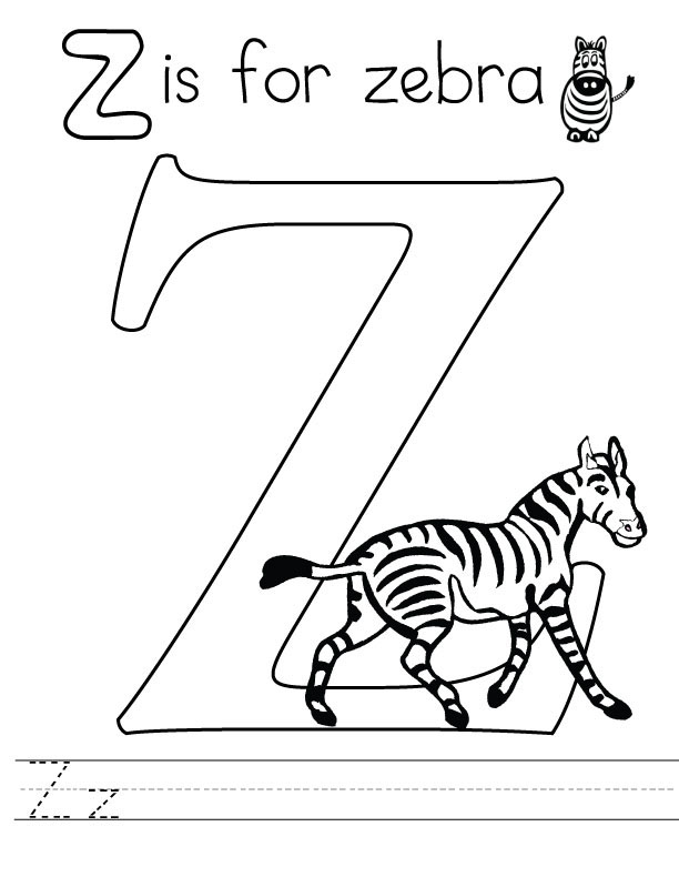 631 Cute Letter Z Coloring Page with Printable