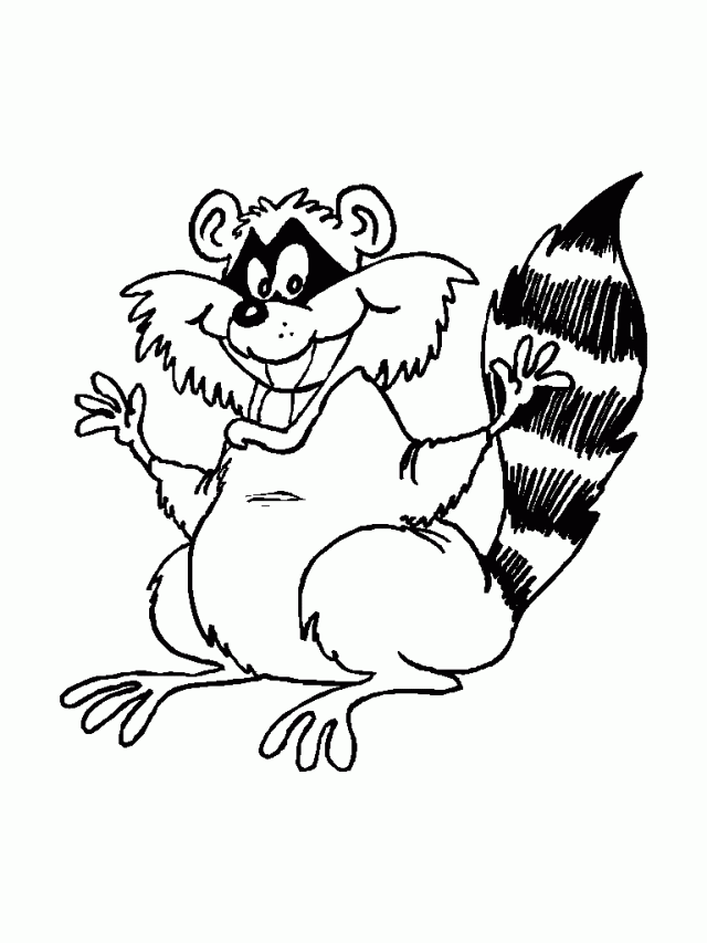 Raccoon Coloring Pages to download and print for free