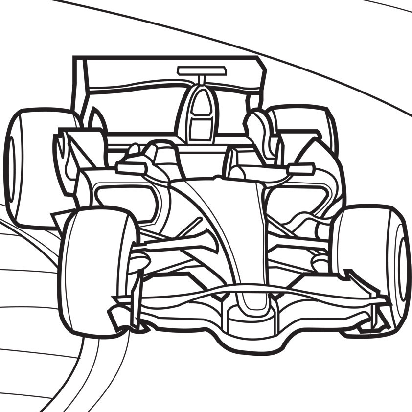 Racing cars coloring pages to download and print for free