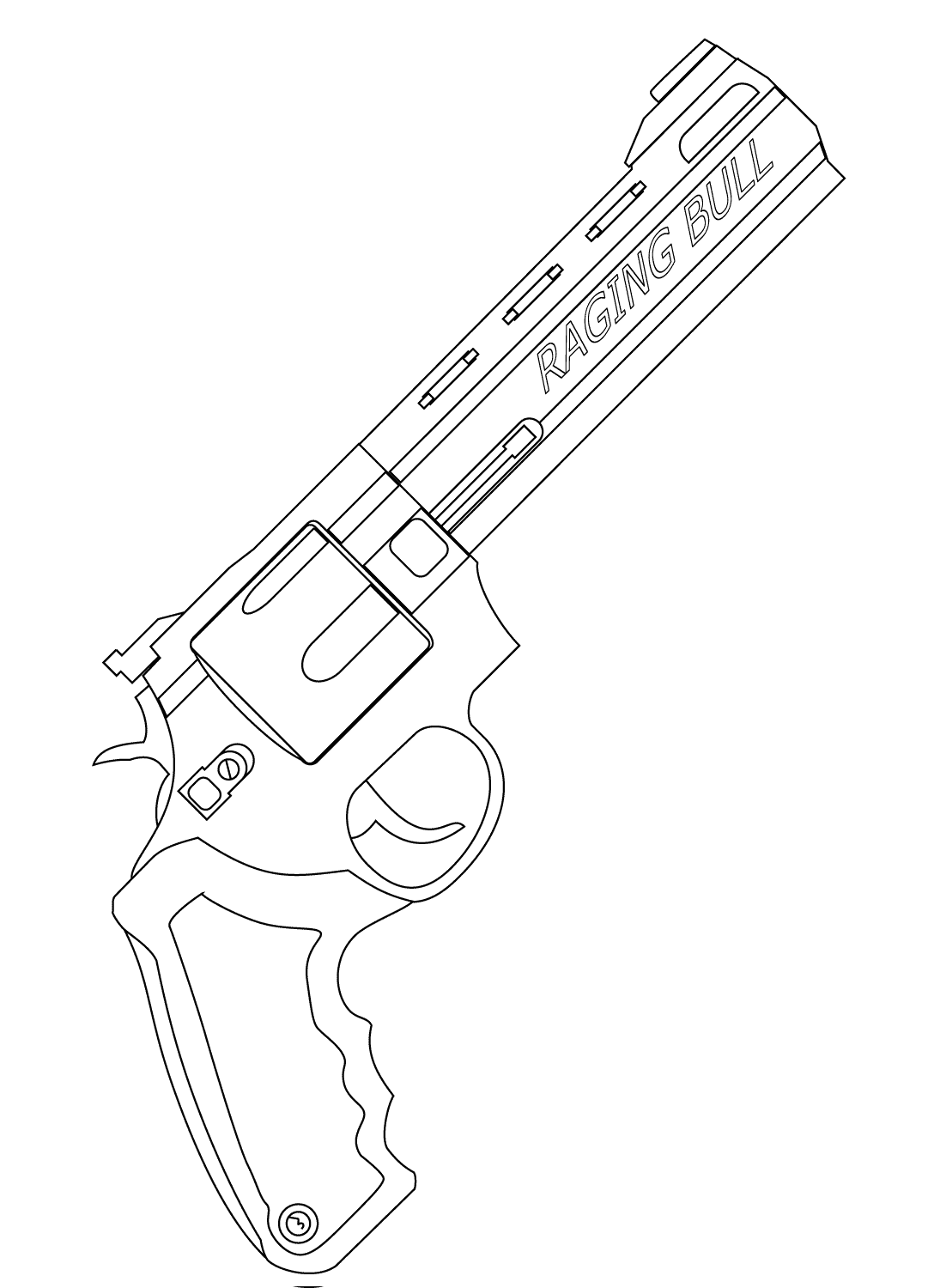 Pistol coloring pages to download and print for free