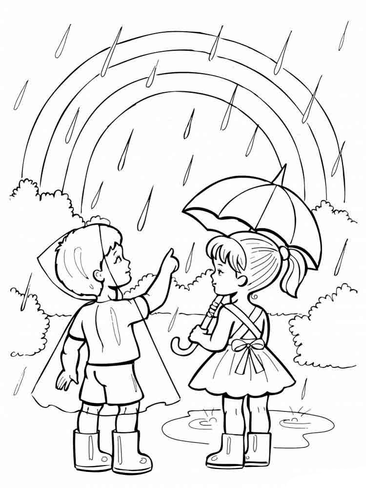 Rainbow Coloring Pages for childrens printable for free