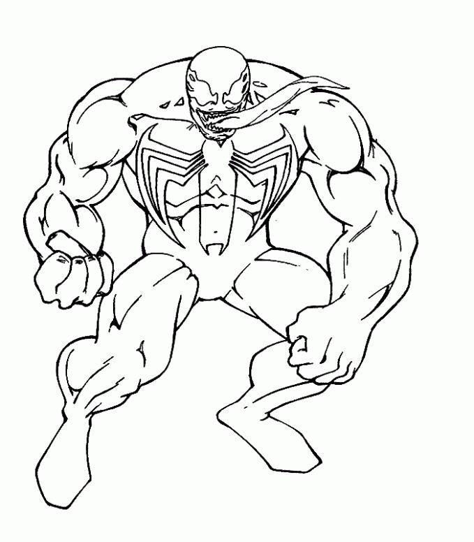 Venom Spider Man Coloring Pages Sketch Coloring Page