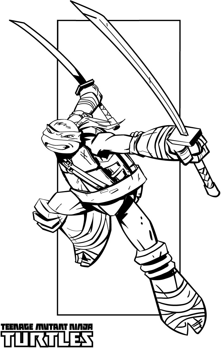 Ninja turtles coloring pages from animated cartoons of