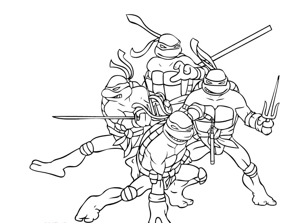 Ninja turtles coloring pages from animated cartoons of 2014 -2015 years