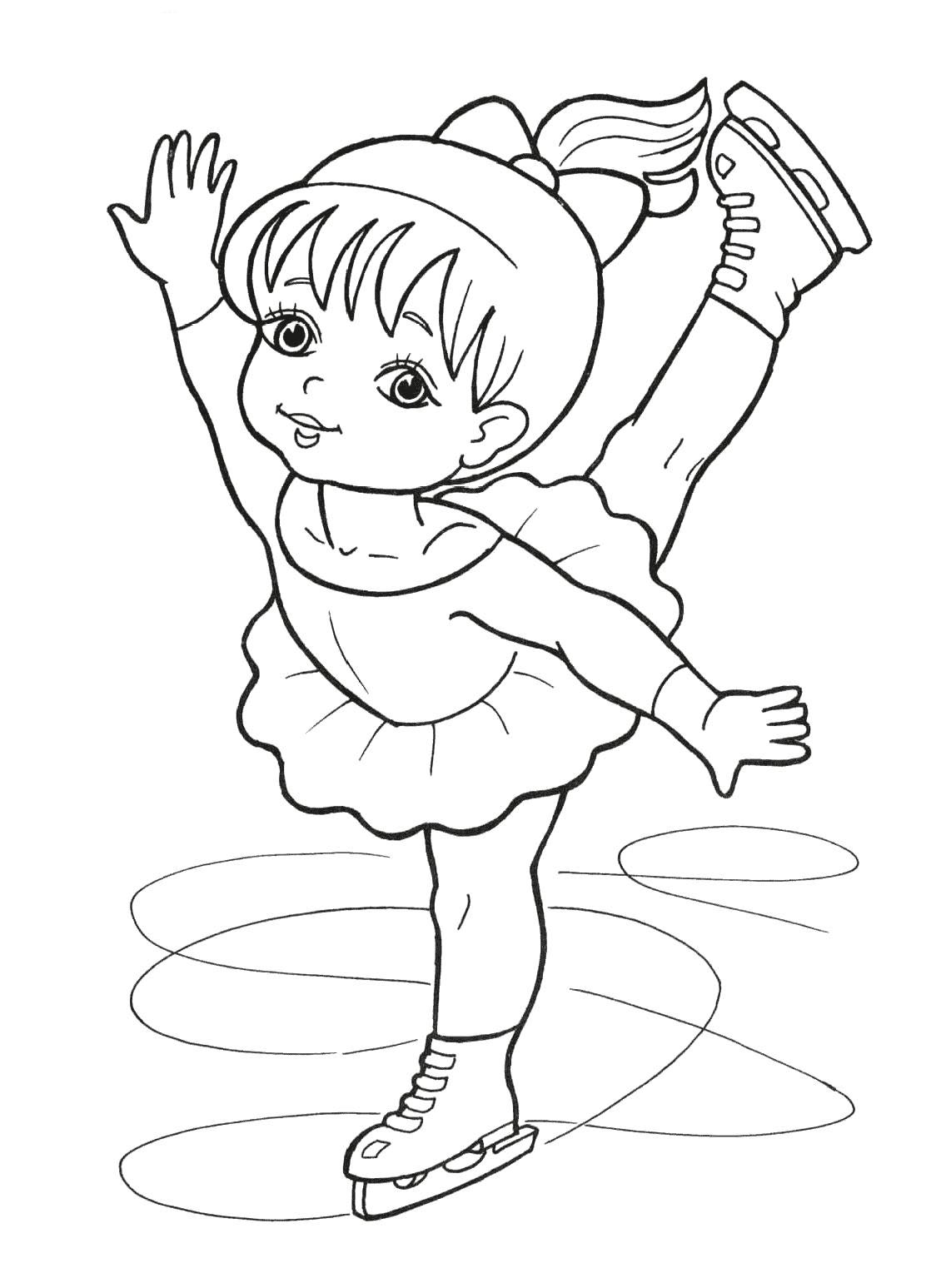 Figure skater coloring pages to download and print for free