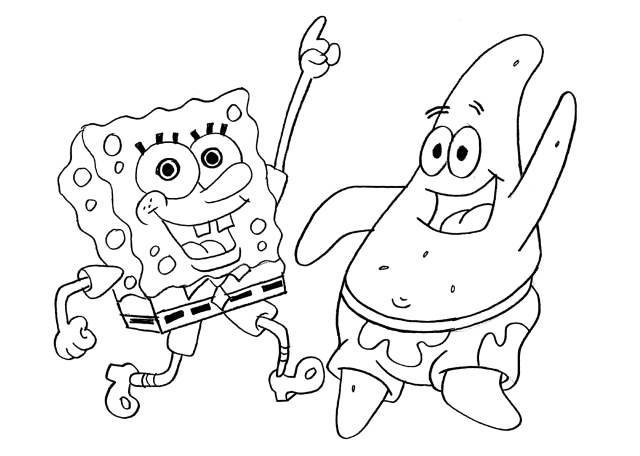 Coloring pages from Spongebob Squarepants animated cartoons: Spongebob