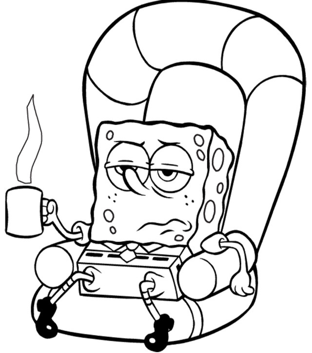 Coloring pages from Spongebob Squarepants animated cartoons: Spongebob