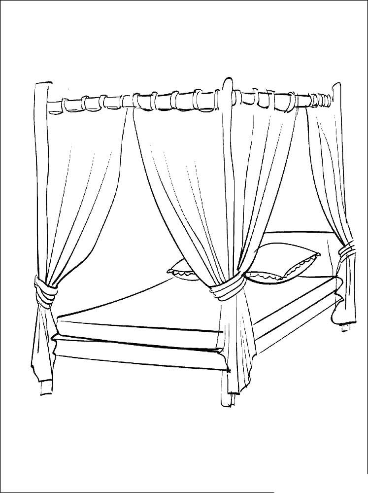 Bed coloring pages to download and print for free