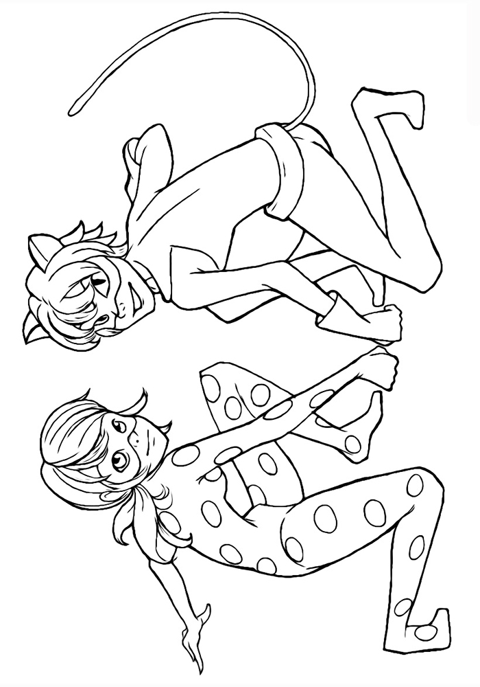 Miraculous Ladybug And Cat Noir Coloring Book Pages - coloringpages2019