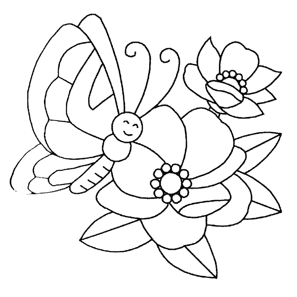 Large flowers coloring pages to download and print for free