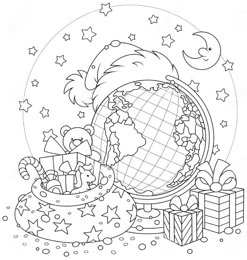 Globe coloring pages to download and print for free