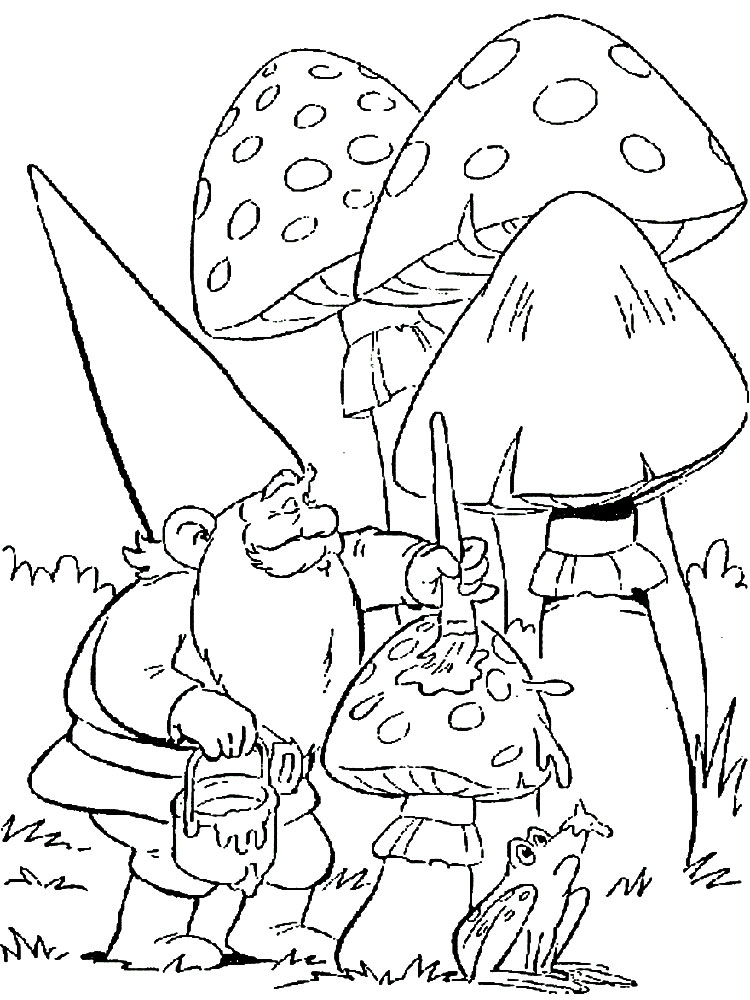 Gnome coloring pages to download and print for free