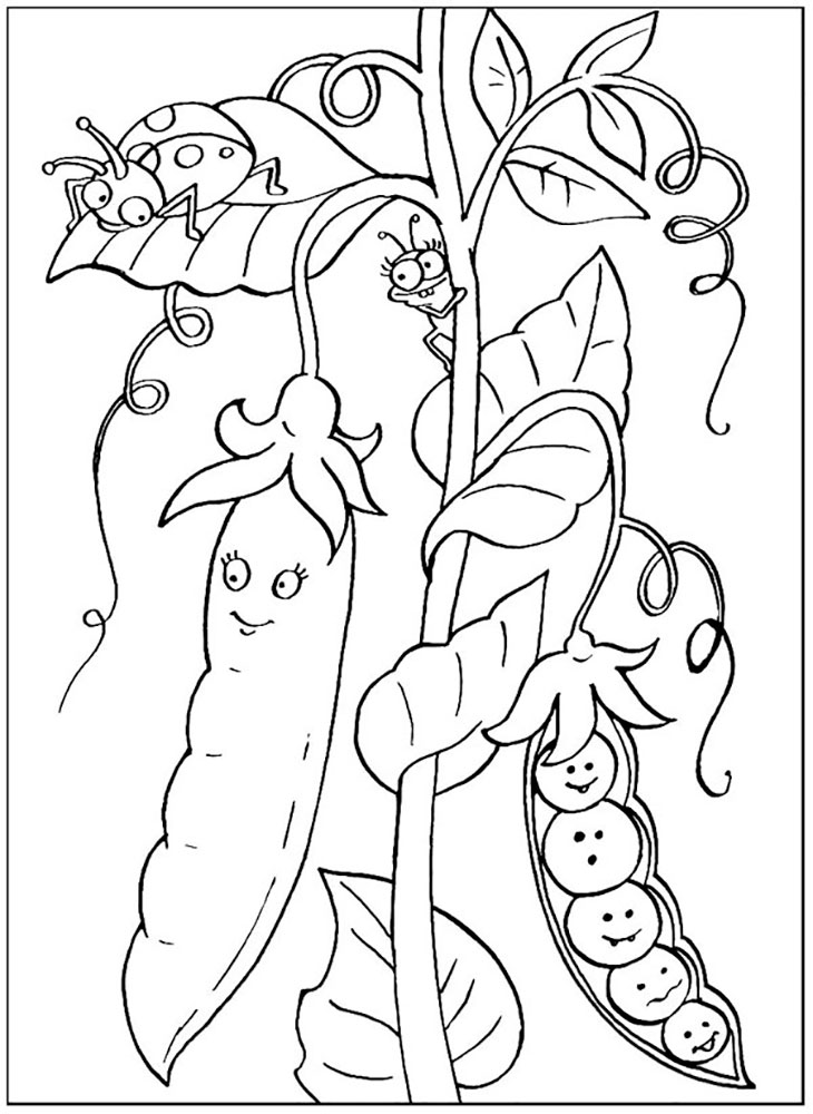 Pea coloring pages to download and print for free