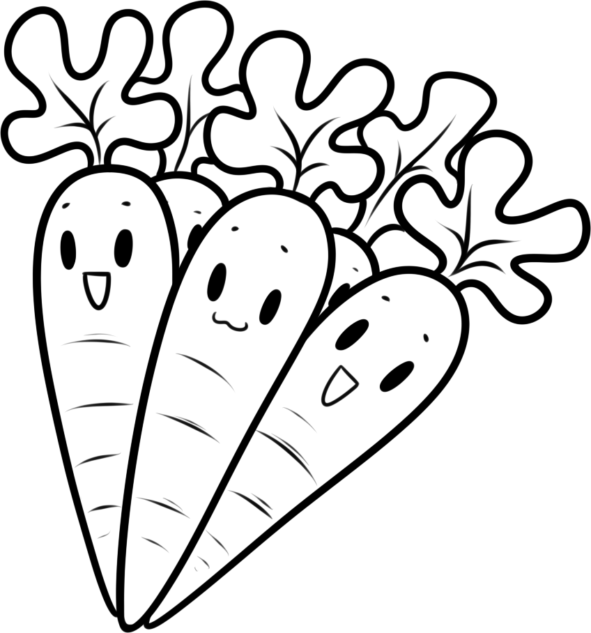 Carrot coloring pages to download and print for free