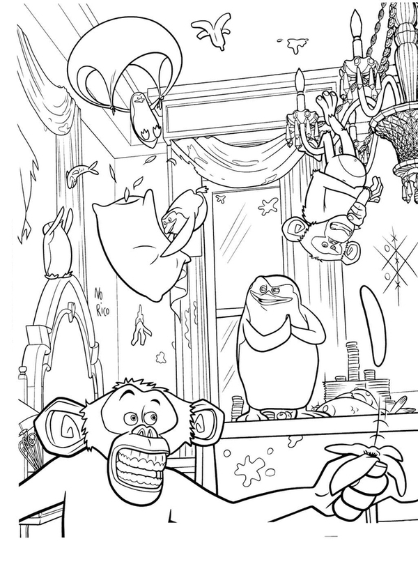 The Penguins of Madagascar coloring pages to download and print for free