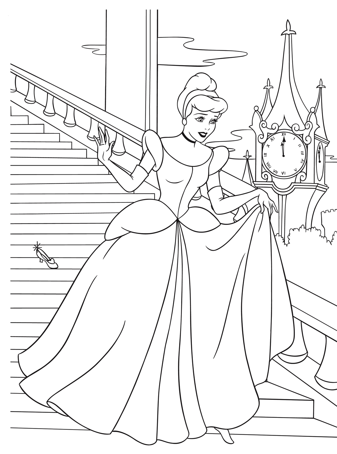Cinderella coloring pages to download and print for free