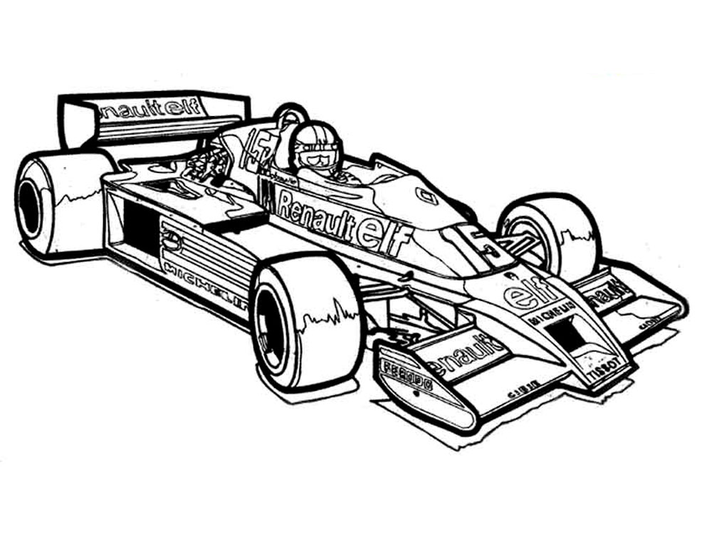 Racing Cars Coloring Page 2