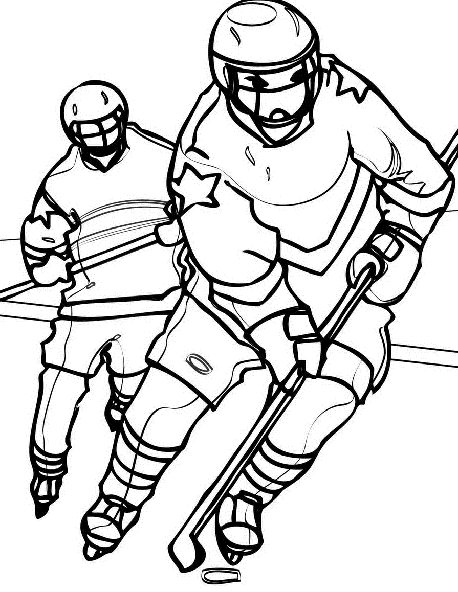 Hockey player coloring pages to download and print for free