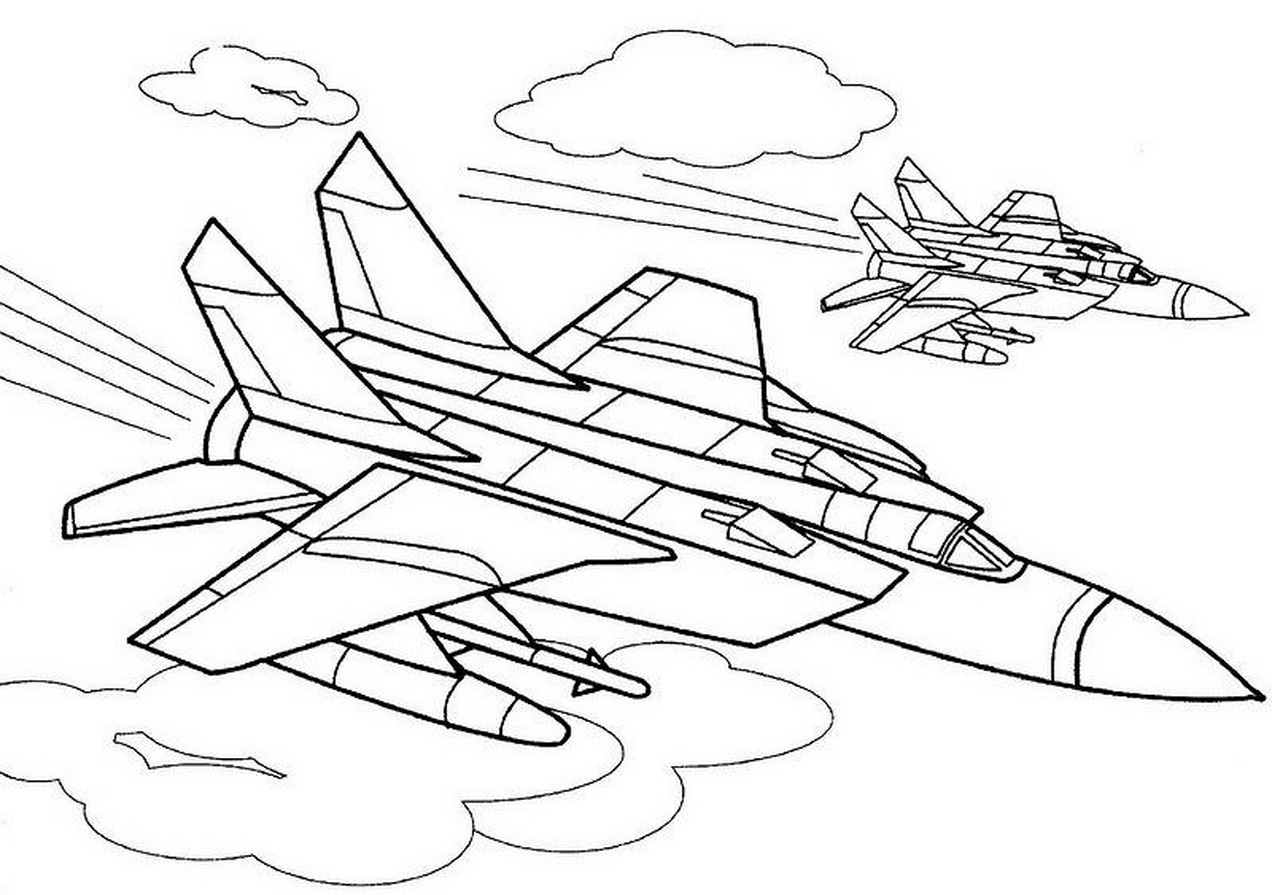 Fighter Aircraft coloring pages to download and print for free