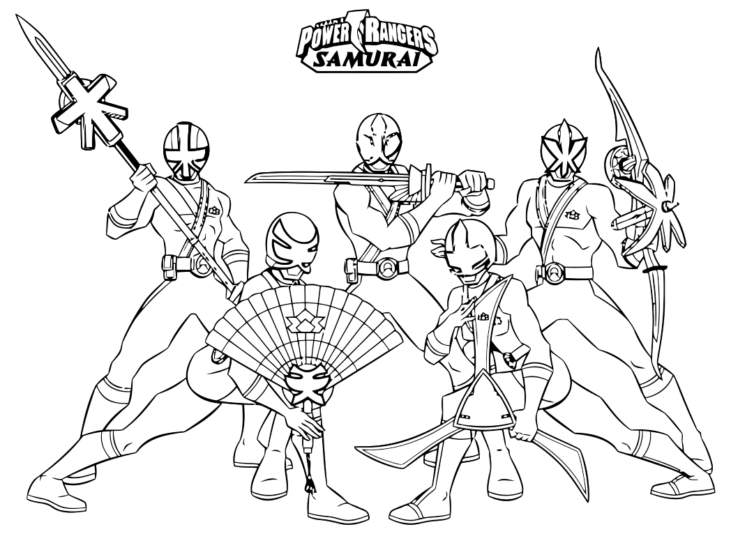 Power Rangers Samurai coloring pages for boys to print for free