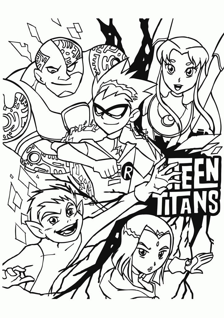 Teen Titans Go Coloring Pages Free Printable