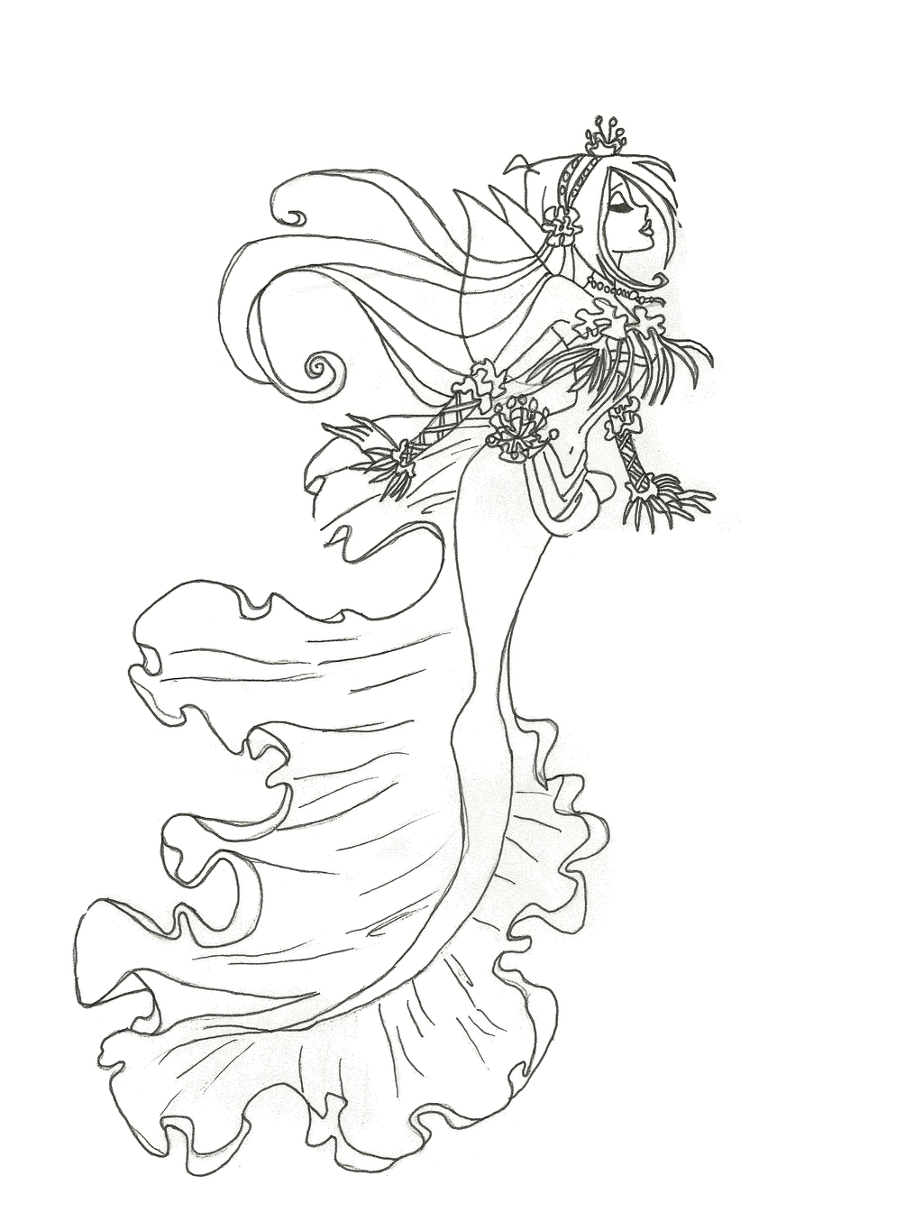 fairy and mermaid coloring pages - photo #20