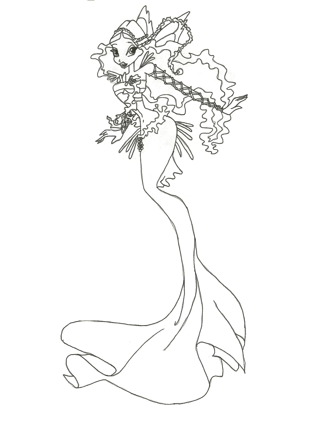 fairy mermaid coloring pages - photo #27